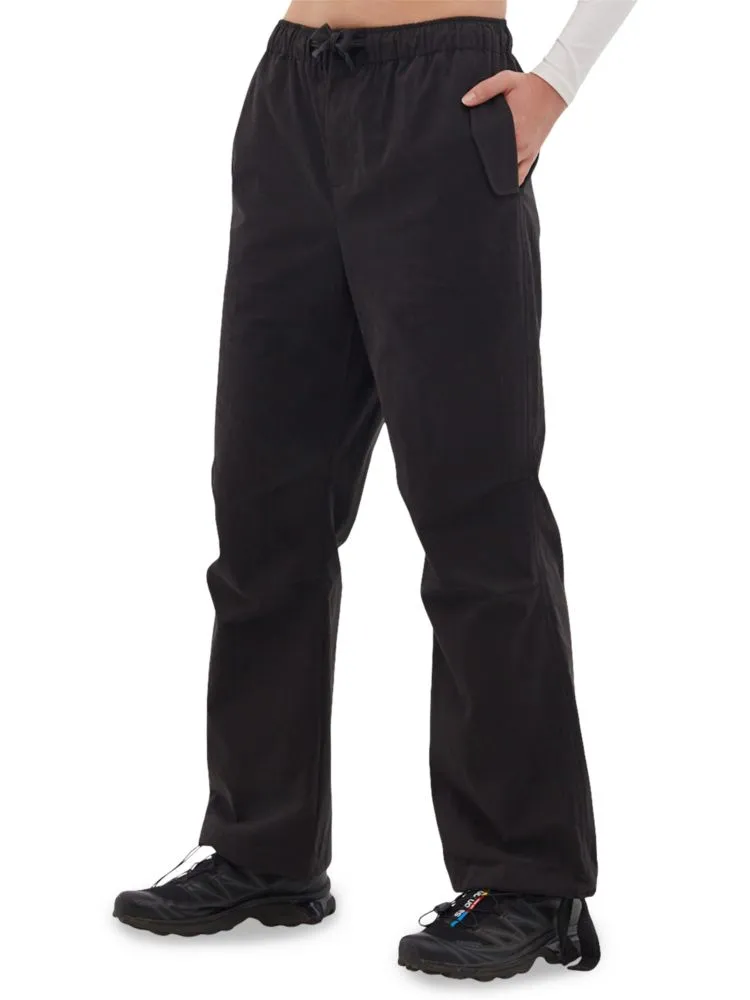 Aff Parachute Pants with Bench Drawstring, Black