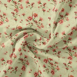 Beautiful Tiny Pink Chintz Digital Printed Fabric - Weightless