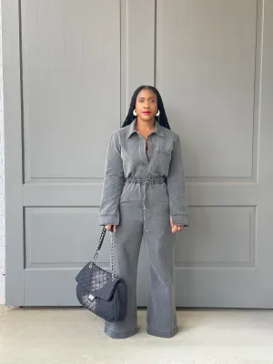 Charcoal Denim Pant Set