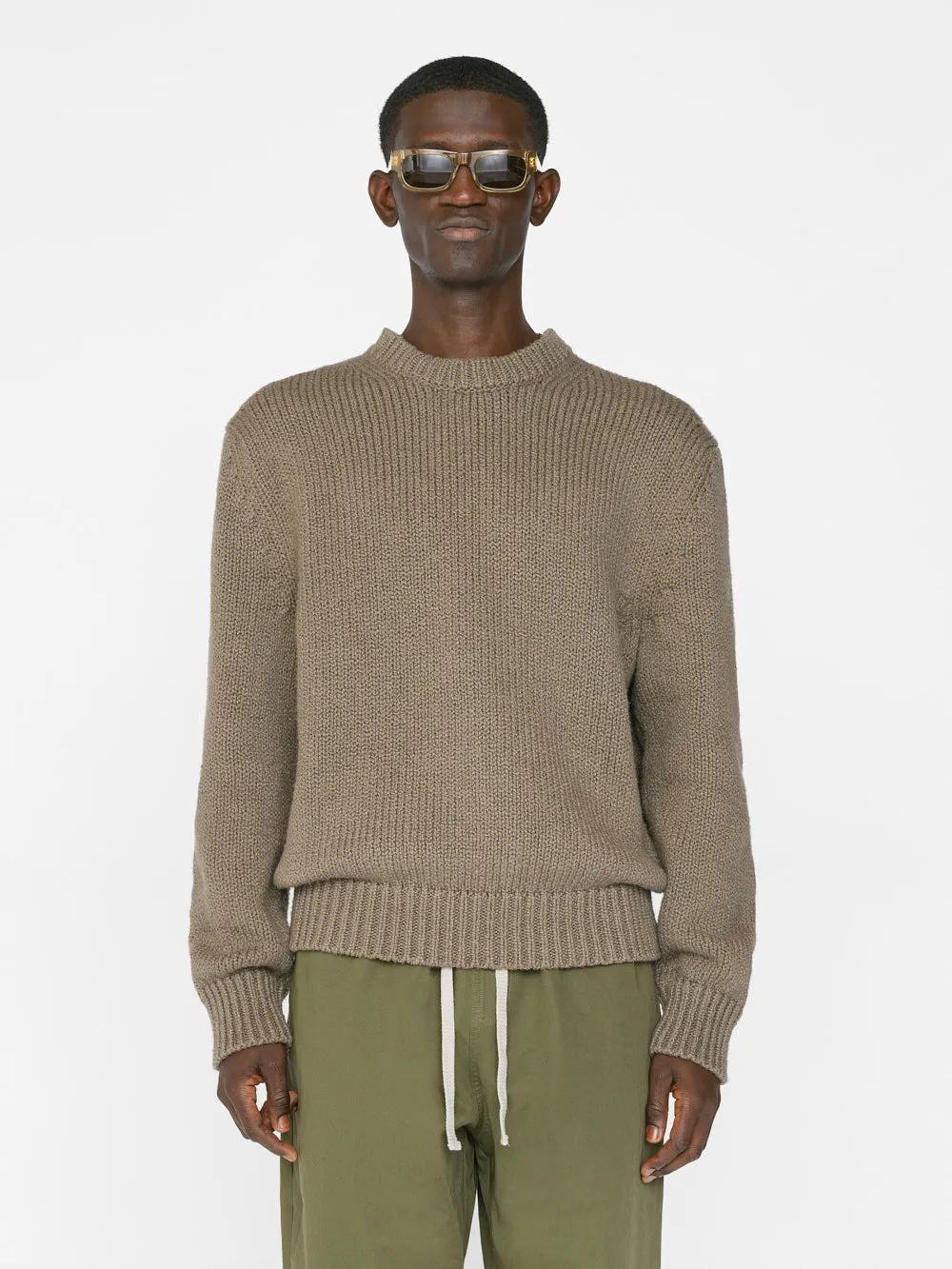 Chunky Cotton Sweater -- Taupe