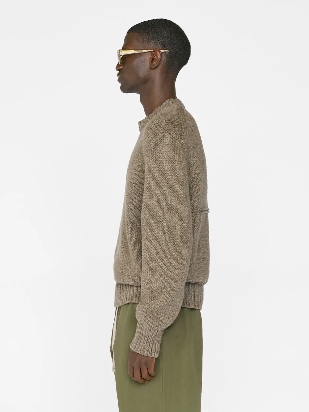 Chunky Cotton Sweater -- Taupe
