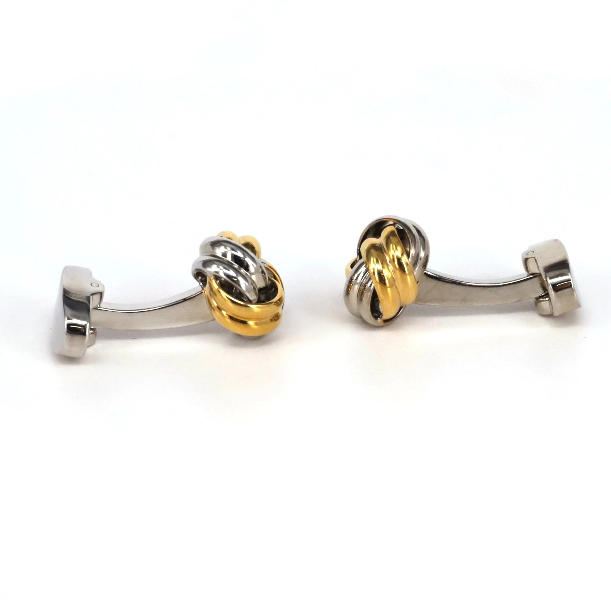 Classical Gold and Silver Tone knot Brass Cufflinks (Online Exclusive)