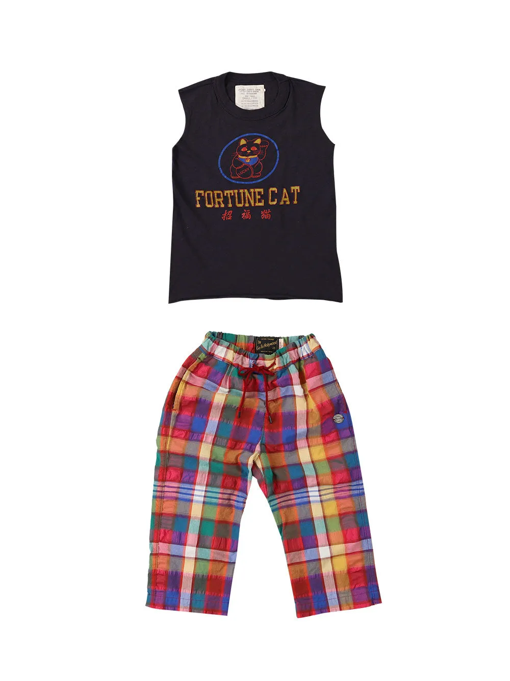 Multicolor Checked Wide Pants