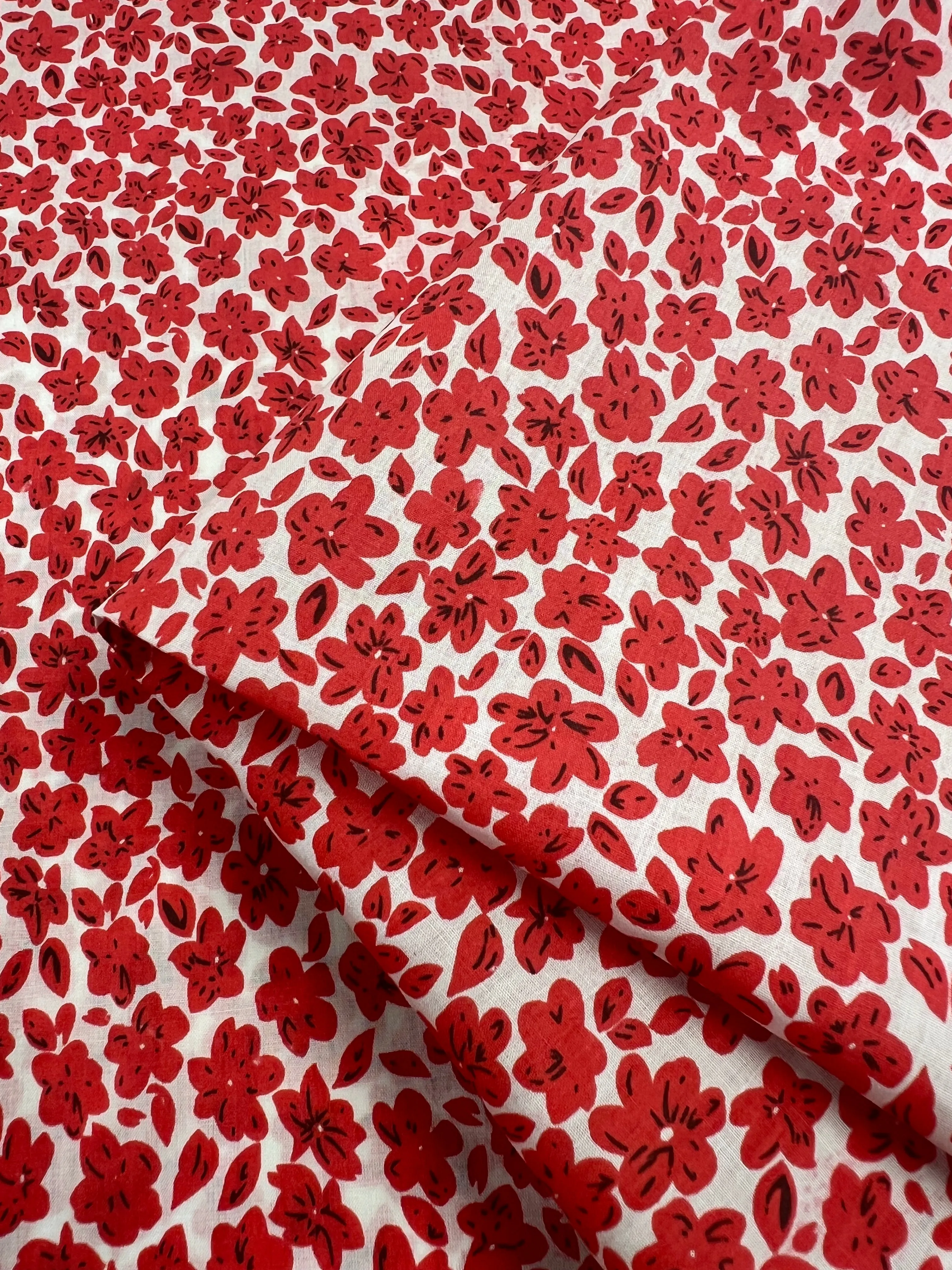 Printed Cotton - Red Rain - 145cm