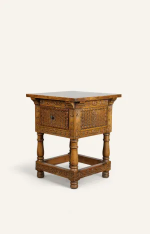 Rustic Square Accent Side Table