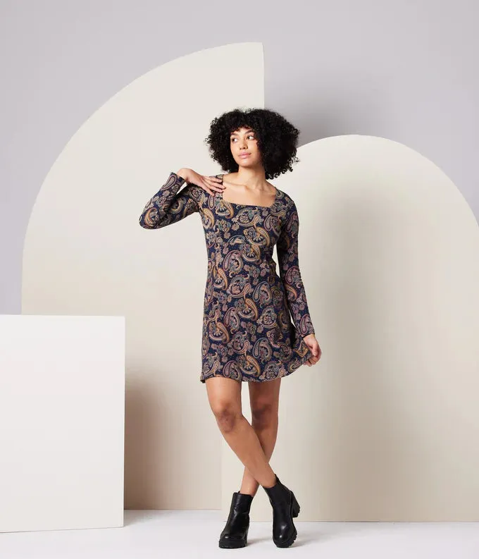Sonnet Dress - Dark Blue Paisley