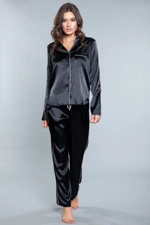 Tessa Satin Set Black
