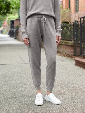White   Warren - Cashmere Drawstring Jogger Pant in Grey Heather