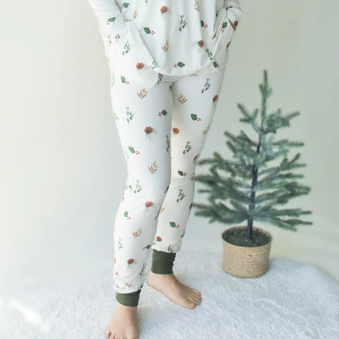 Women's Long Sleeve PJ Set - Holly/Forest Green