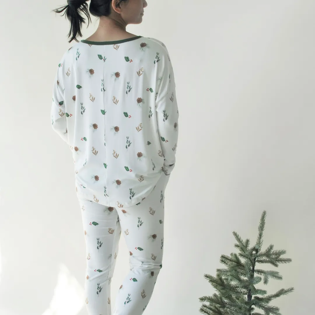 Women's Long Sleeve PJ Set - Holly/Forest Green
