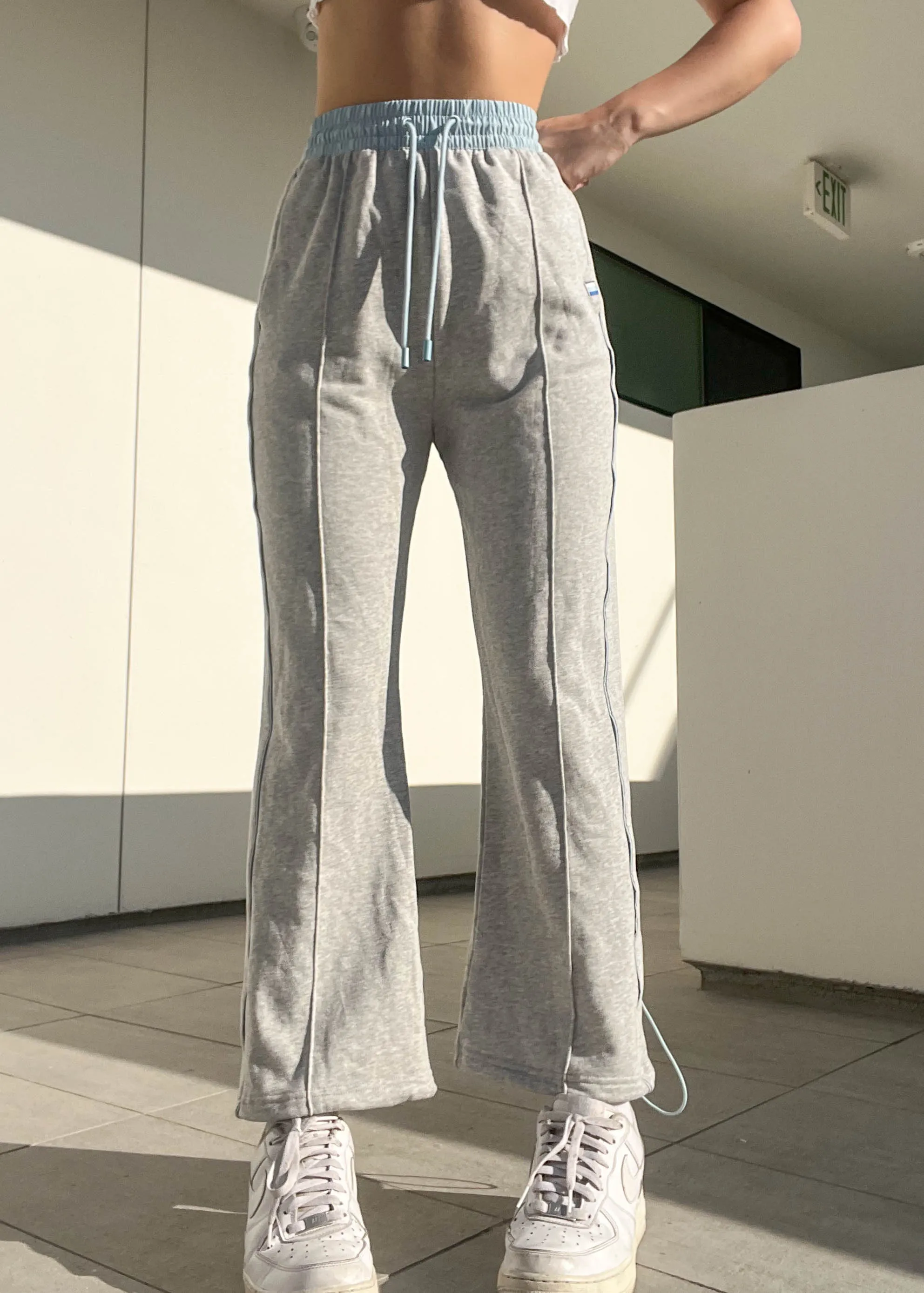 Y2k Baby Blue & Gray Sporty Sweats (M)
