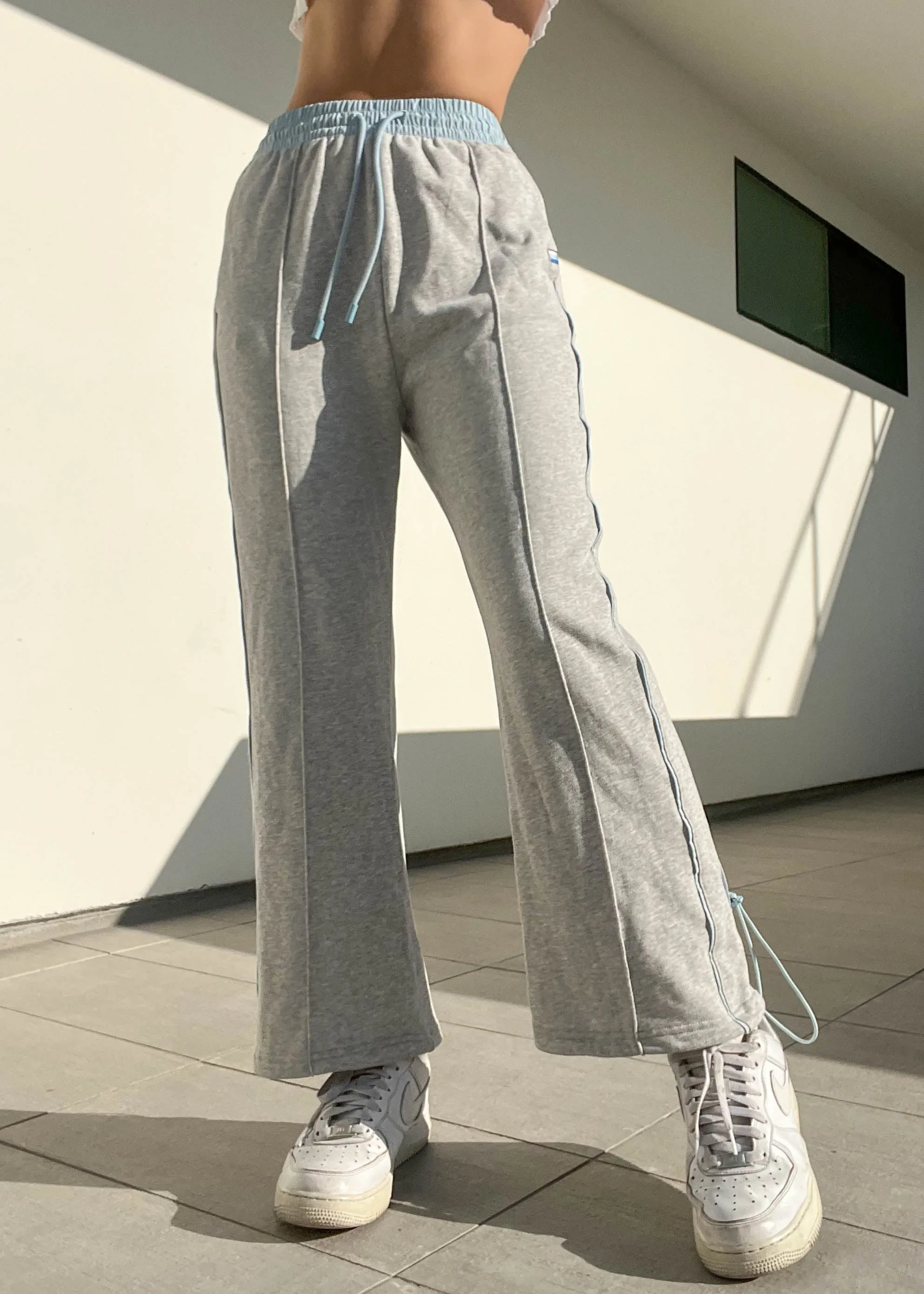 Y2k Baby Blue & Gray Sporty Sweats (M)