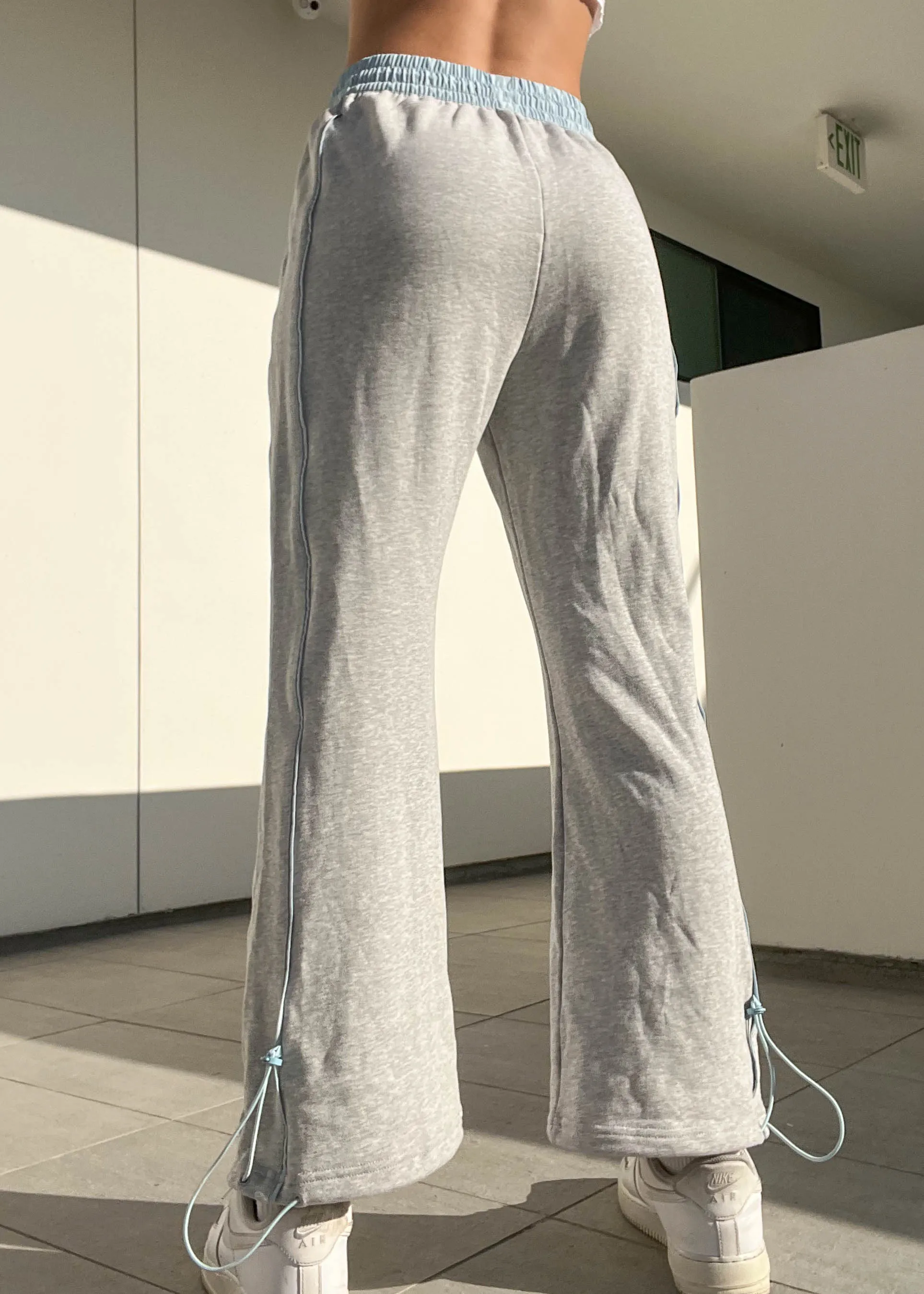 Y2k Baby Blue & Gray Sporty Sweats (M)