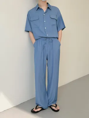 Zhou Flap Pocket Shirt & Drawstring Flow Pants Set